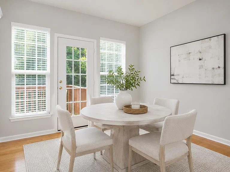 dining with access to deck