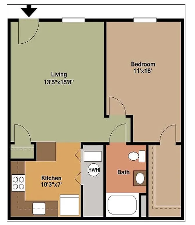 Floor plan 1 Bedroom