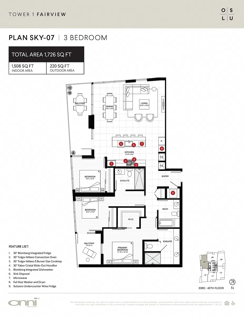 Floor plan Fairview Sky7