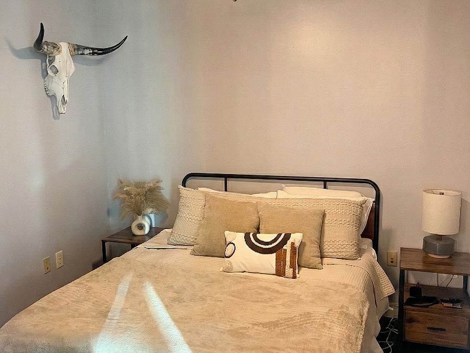 Bedroom. Comfortably fits a queen bed and two night stands.