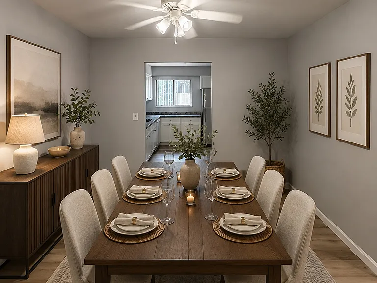 AI-generated furnishing idea for dining room