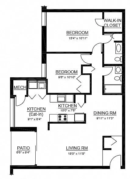 Floor plan B5 2 Bed 2 Bath