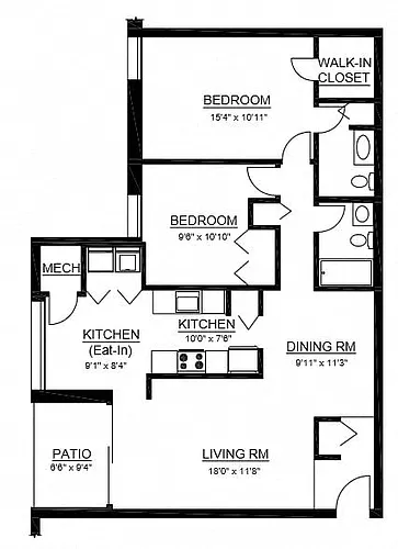 Floor plan B5 2 Bed 2 Bath