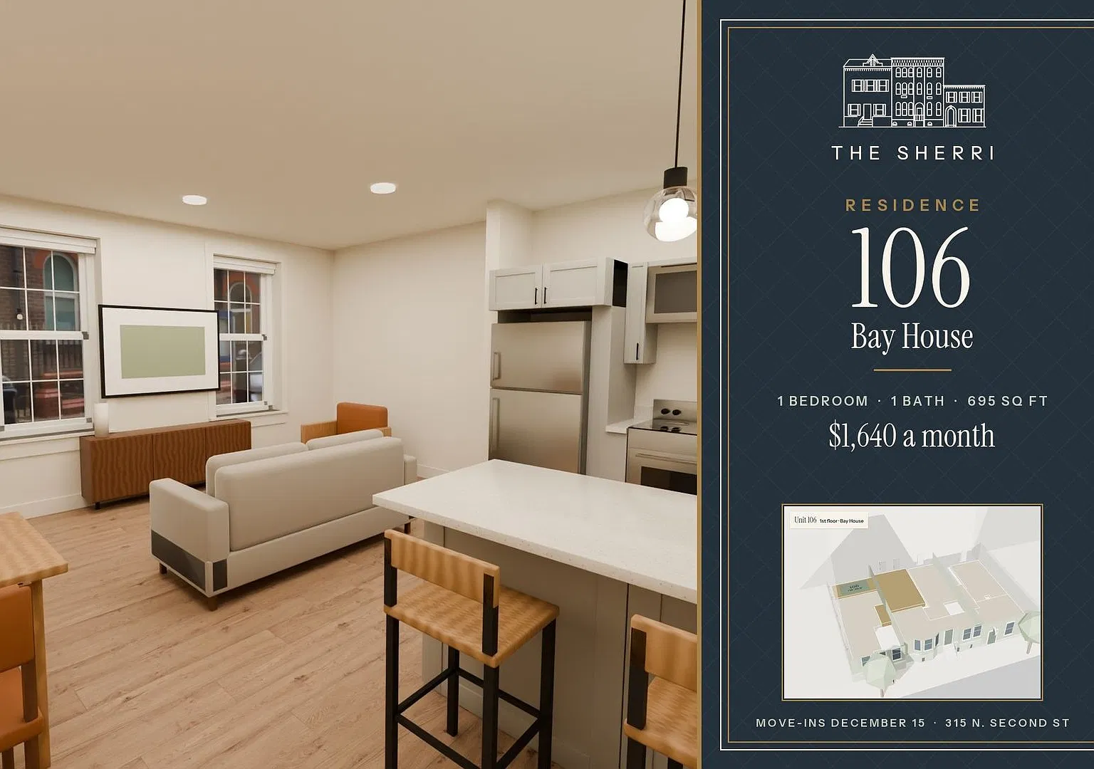 The Sherri | Residence 106 | One-bedroom residence | Dec 15 — Photo 3