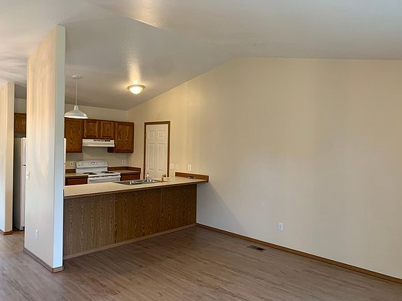 View from living room to kitchen