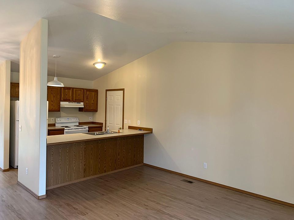View from living room to kitchen
