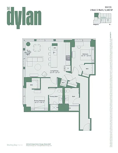 Floor plan Tier 11 - 2bed/2bath