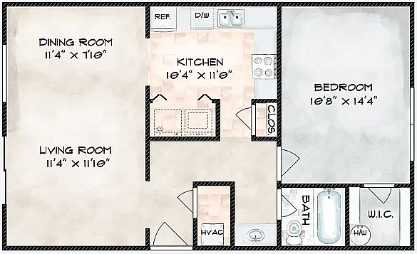 Floor plan 1 Bedroom