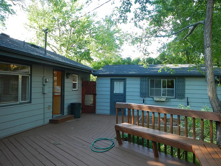Back deck and detached garage