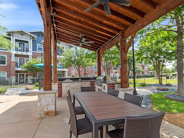 Outdoor cabana for entertaining and lounging.