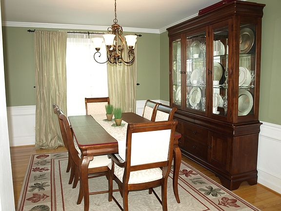 Dining room with shadowbox framing