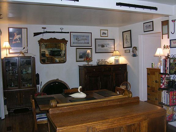 Woodburning Fireplace in Breakfast Room