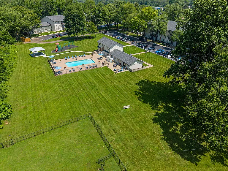 Aerial view of the community & green space