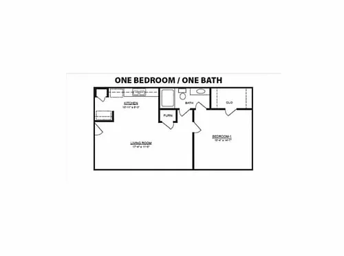 Floor plan 1 BR 1 BA