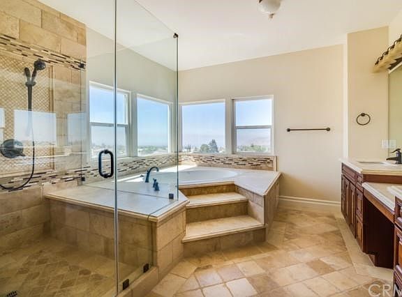 Master Bath Jacuzzi Tub & Frameless Glass Shower