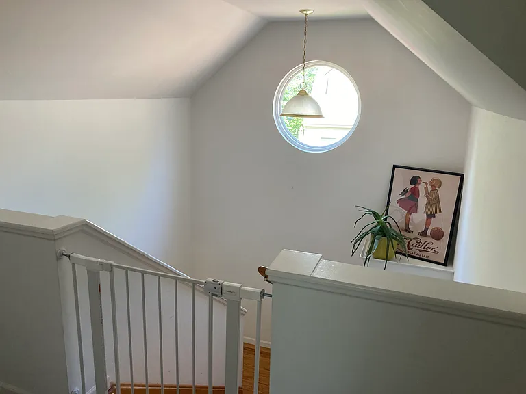 Bright and open stairwell.
