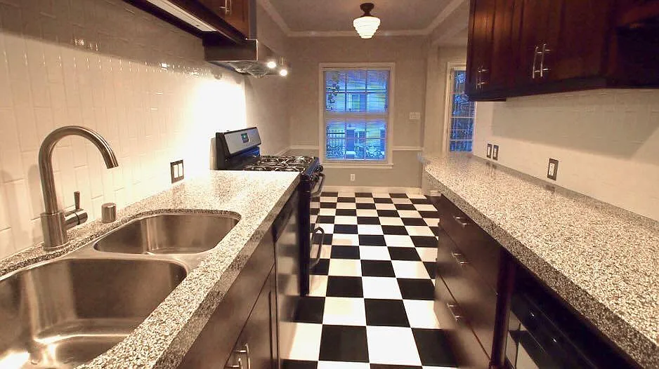 Kitchen towards dining area