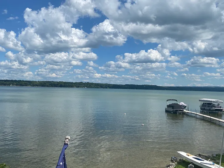 Front yard view from the raised deck