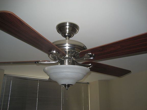 ceiling fan in living room and bedroom