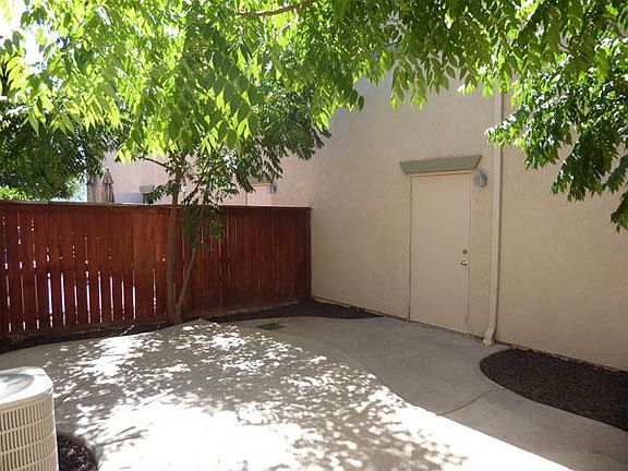 Courtyard looking toward garage door.
