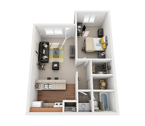 Floor plan 3 Bed 3 Bath - Student Housing (Per Ped)