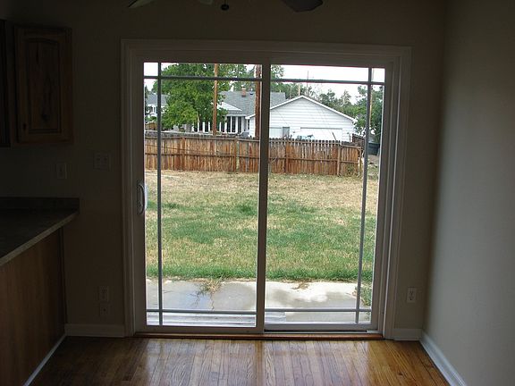 View from dinning room to large backyard