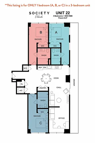 Floor plan Rent-By-Bedroom | D1