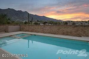 Sunrise over pool and spa