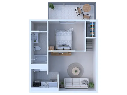 Floor plan 1 Bedroom Junior-417
