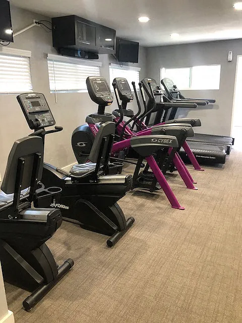 Fitness center featuring CYBEX and Life Fitness equipment