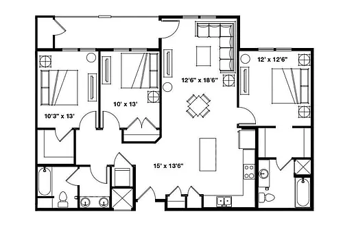 Floor plan 3X2 B