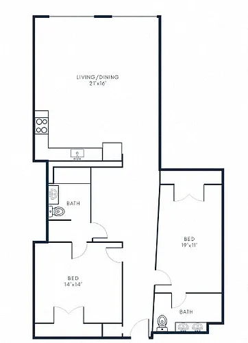 Floor plan 2x1.5 - B1