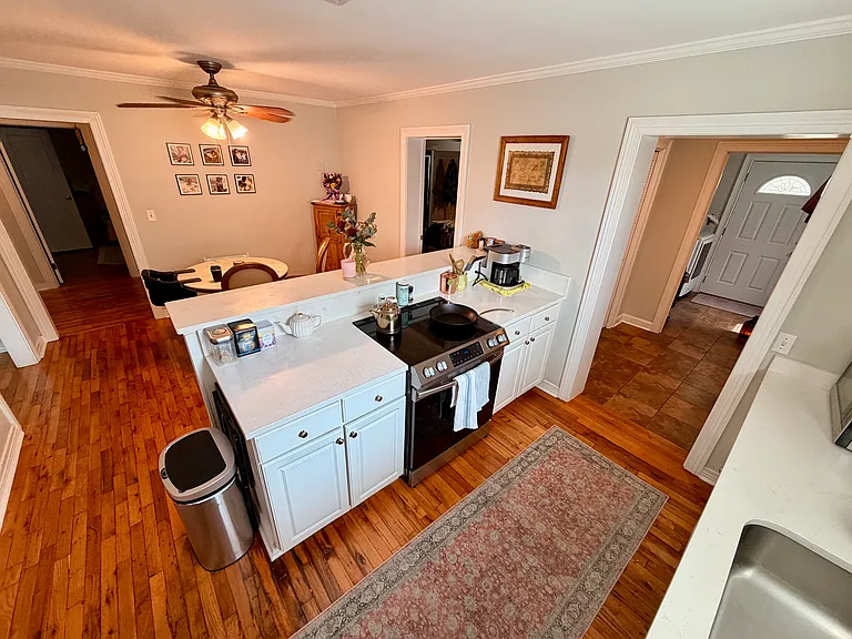 Kitchen with updated induction stove and oven