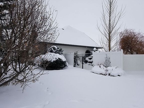Front side yard in winter