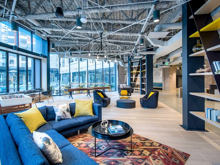 Chill lounge with gaming and seating