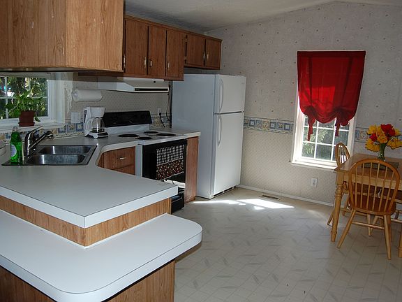 Light, bright kitchen from front door