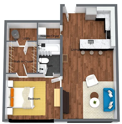 Floor plan 1 Bedroom Basic