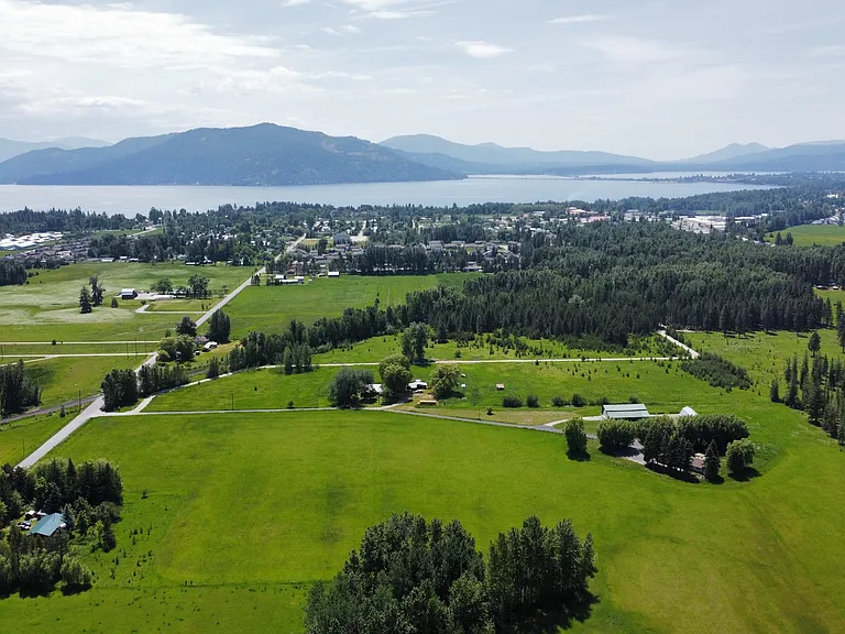 House is in the middle right group of trees with Ponderay 5 minutes away. Rural, secluded, close to town.