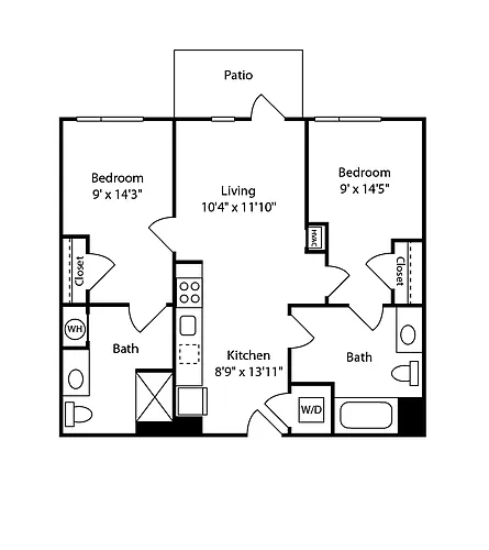 Floor plan 2 Bed/2 Bath-B8