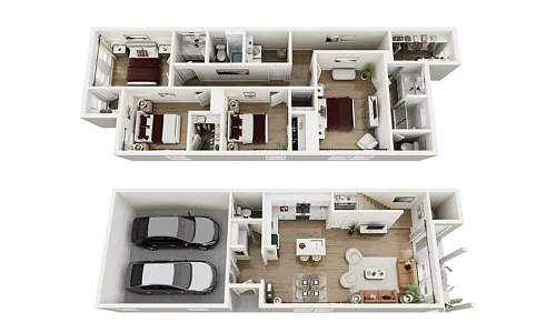 Floor plan Four Bedroom Townhome