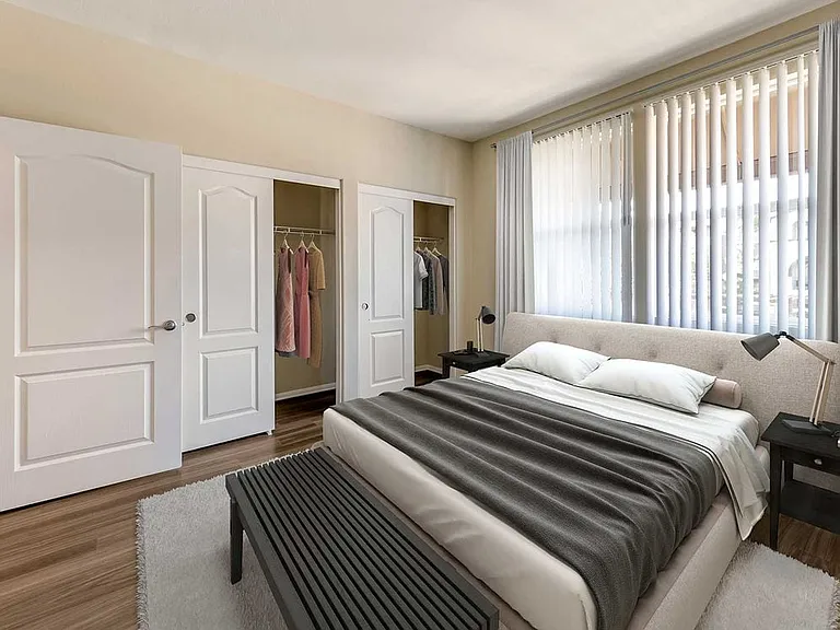 Renovated Package I bedroom with hard surface flooring