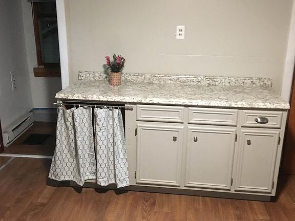 Beautiful light gray cabinets, kitchen sideboard, tons of storage
