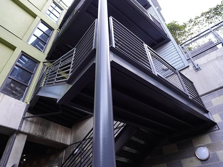 stairway in the center of the building