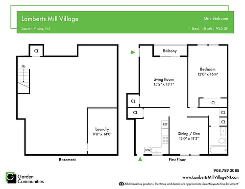 Floor plan $2.38/sq.ft. - 1 Bedroom