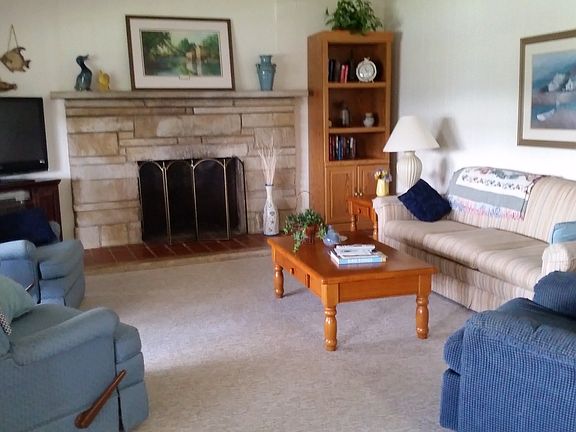 Large living room with firep