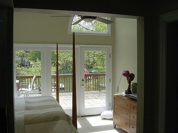 Master bedroom with rear view