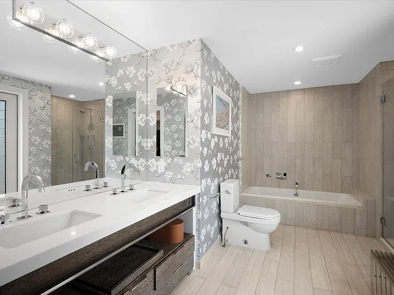 Master Bathroom. Please note walls have been painted white.