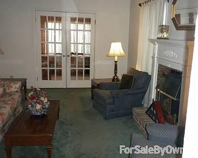 Living Room with gas fire place.