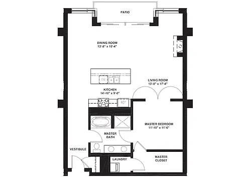 Floor plan 1 Bed 1 Bath