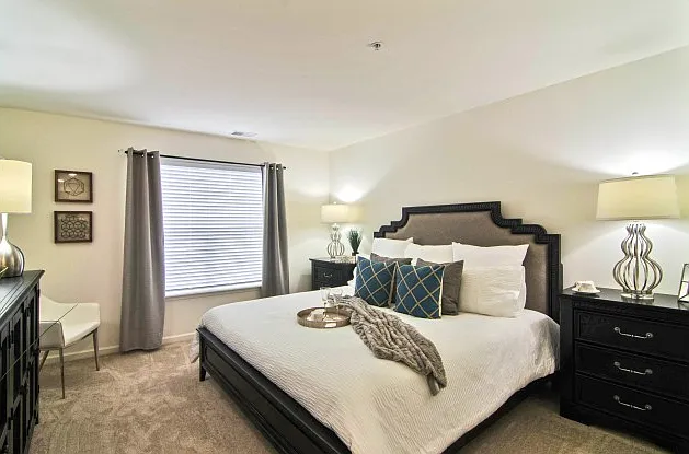 Master bedroom at Van Allen Apartments